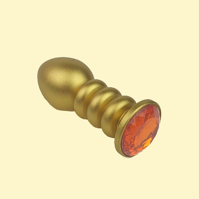 Foto 5 do produto Plug Anal "P" no Formato Escalonado, Dourado e Fosco com Detalhe de Joia - Lust Metal Anal Screw | 7,7 x 2,8 cm | Disponível em 10 Cores