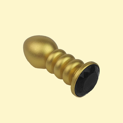 Foto 12 do produto Plug Anal "P" no Formato Escalonado, Dourado e Fosco com Detalhe de Joia - Lust Metal Anal Screw | 7,7 x 2,8 cm | Disponível em 10 Cores
