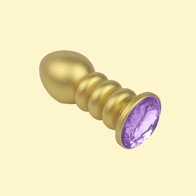Foto 11 do produto Plug Anal "P" no Formato Escalonado, Dourado e Fosco com Detalhe de Joia - Lust Metal Anal Screw | 7,7 x 2,8 cm | Disponível em 10 Cores