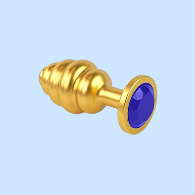 Foto 11 do produto Plug Anal ''M'' Escalonado Dourado Fosco com Joia na Base - Lust Metal Hive Pug | 7,2 x 3,3 cm | Disponível em 11 Cores