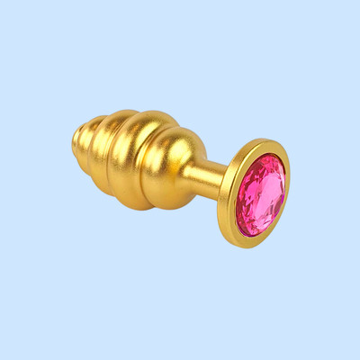 Foto 12 do produto Plug Anal ''M'' Escalonado Dourado Fosco com Joia na Base - Lust Metal Hive Pug | 7,2 x 3,3 cm | Disponível em 11 Cores