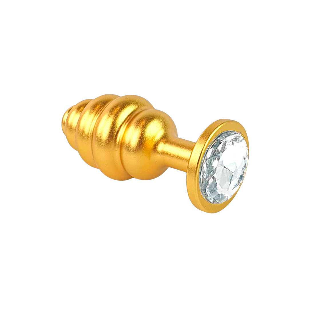 Plug Anal ''M'' Escalonado Dourado Fosco com Joia na Base - Lust Metal Hive Pug | 7,2 x 3,3 cm | Disponível em 11 Cores - 4