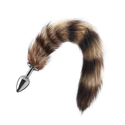 Foto 4 do produto Plug Anal com Rabo de Pelúcia - Lust Metal Raccoon Tail | Disponível em 2 Cores