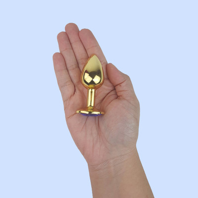 Plug Anal "P" Dourado com Joia na Base - Lust Metal Plug Diamond | 6 x 2,7 cm | Disponível em 11 Cores