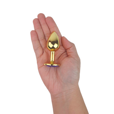 Plug Anal "P" Dourado com Joia na Base - Lust Metal Plug Diamond | 6 x 2,7 cm | Disponível em 11 Cores