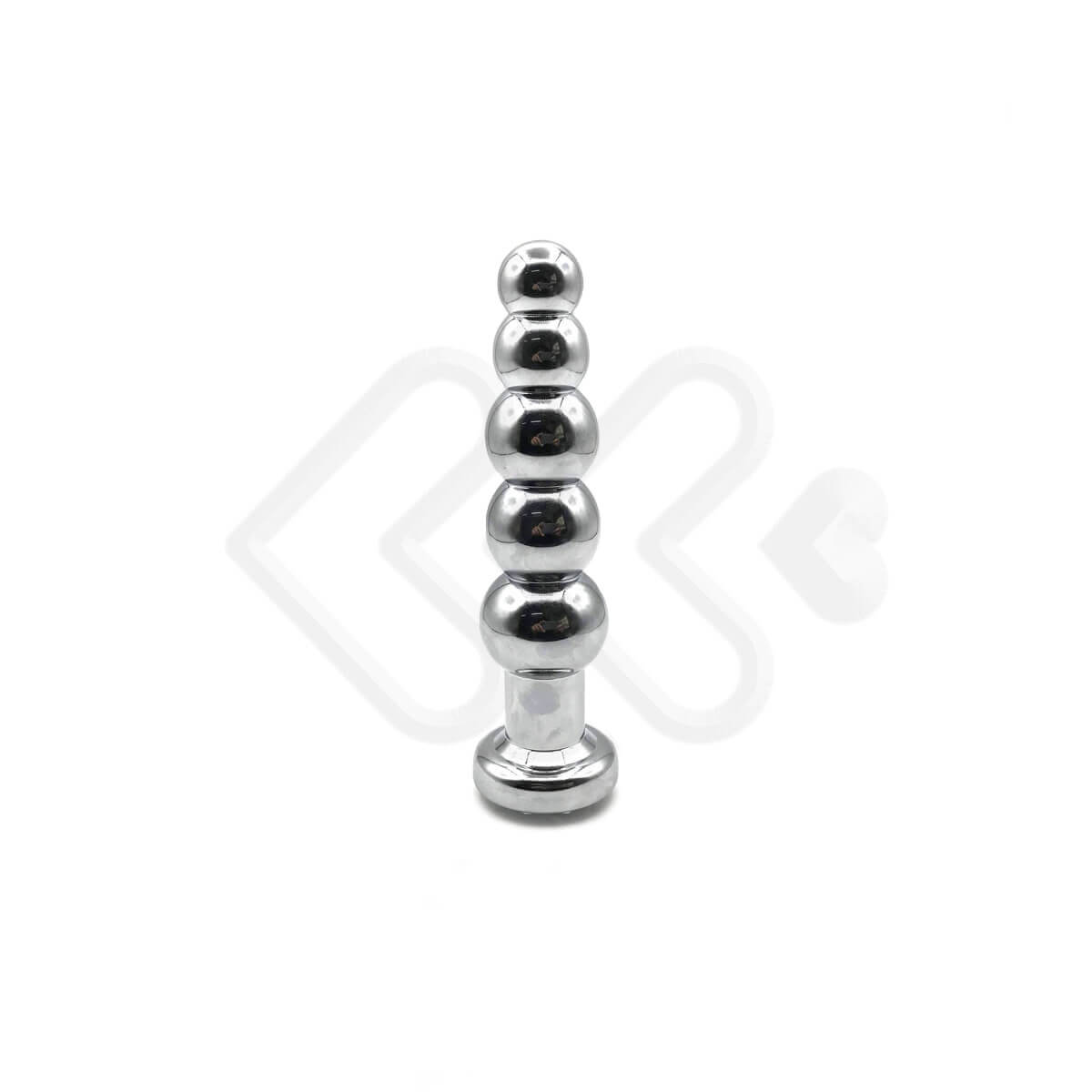 Lust Metal Silver Hard - Plug Anal Anatômico com 5 Esferas em Metal com Joia na Base | Cor: Amarelo - 3