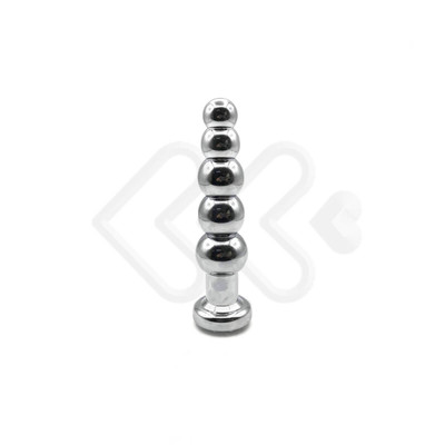 Foto 3 do produto Lust Metal Silver Hard - Plug Anal Anatômico com 5 Esferas em Metal com Joia na Base | Cor: Amarelo