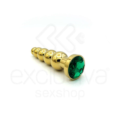 Foto 36 do produto Plug Anal Dourado Escalonado com Joia na Base - Lust Metal Silver Hard | Disponível em 10 Cores