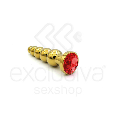 Foto 26 do produto Plug Anal Dourado Escalonado com Joia na Base - Lust Metal Silver Hard | Disponível em 10 Cores