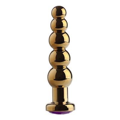 Foto 30 do produto Plug Anal Dourado Escalonado com Joia na Base - Lust Metal Silver Hard | Disponível em 10 Cores