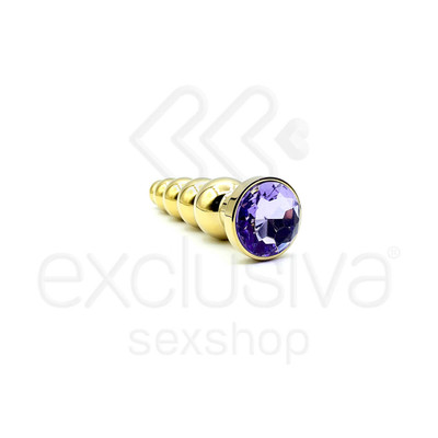 Foto 22 do produto Plug Anal Dourado Escalonado com Joia na Base - Lust Metal Silver Hard | Disponível em 10 Cores