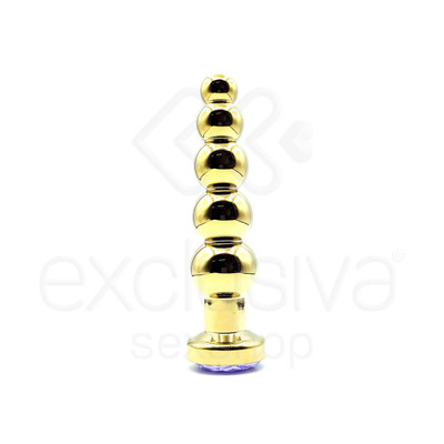 Foto 23 do produto Plug Anal Dourado Escalonado com Joia na Base - Lust Metal Silver Hard | Disponível em 10 Cores