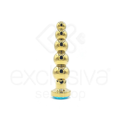 Foto 11 do produto Plug Anal Dourado Escalonado com Joia na Base - Lust Metal Silver Hard | Disponível em 10 Cores