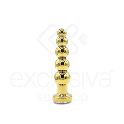 Foto 15 do produto Plug Anal Dourado Escalonado com Joia na Base - Lust Metal Silver Hard | Disponível em 10 Cores
