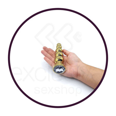 Foto 16 do produto Plug Anal Dourado Escalonado com Joia na Base - Lust Metal Silver Hard | Disponível em 10 Cores