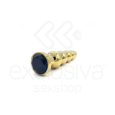 Foto 18 do produto Plug Anal Dourado Escalonado com Joia na Base - Lust Metal Silver Hard | Disponível em 10 Cores