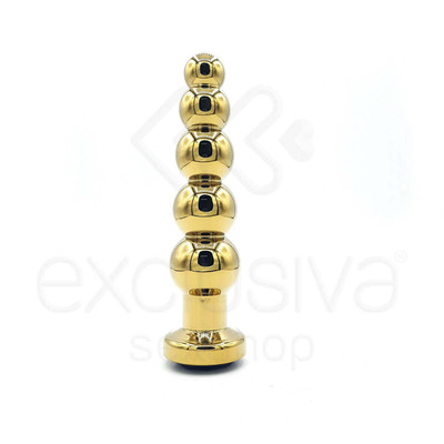 Foto 19 do produto Plug Anal Dourado Escalonado com Joia na Base - Lust Metal Silver Hard | Disponível em 10 Cores