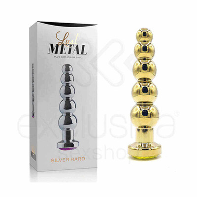 Plug Anal Dourado Escalonado com Joia na Base - Lust Metal Silver Hard | Disponível em 10 Cores