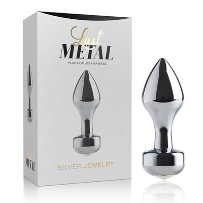 Foto 1 do produto Lust Metal Silver Jewelry - Plug Anal Cromado - 8,2 x 2,9 cm | Cor: Branco