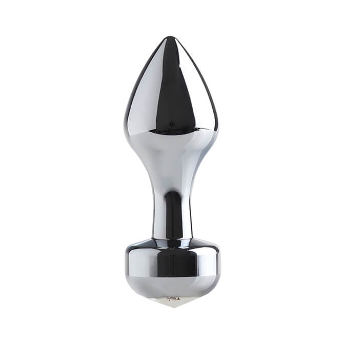 Lust Metal Silver Jewelry - Plug Anal Cromado - 8,2 x 2,9 cm | Cor: Branco - 2