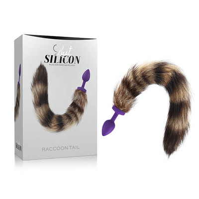 Foto 1 do produto Lust Silicon Raccoon Tail - Plug Anal com Rabo de Pelúcia | Cor: Roxo