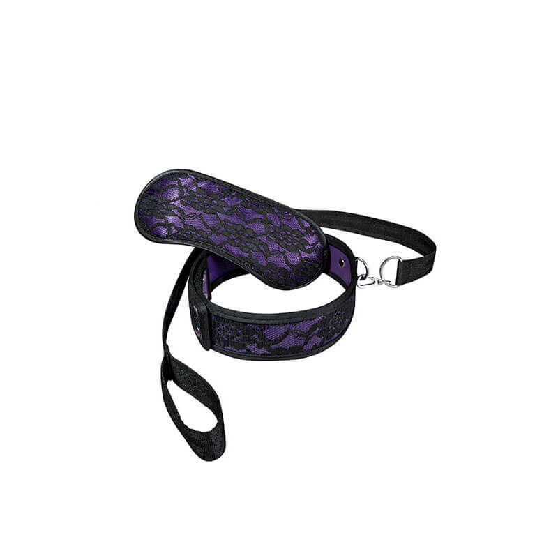Kit com Coleira e Venda - Lusty Heart Bondage | Disponível em 2 Cores - 2
