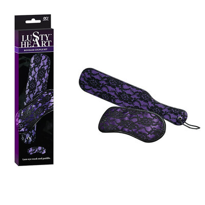 Foto 2 do produto Kit Sadomasoquismo com Chibata e Venda - Lusty Heart | Disponível em 2 Cores