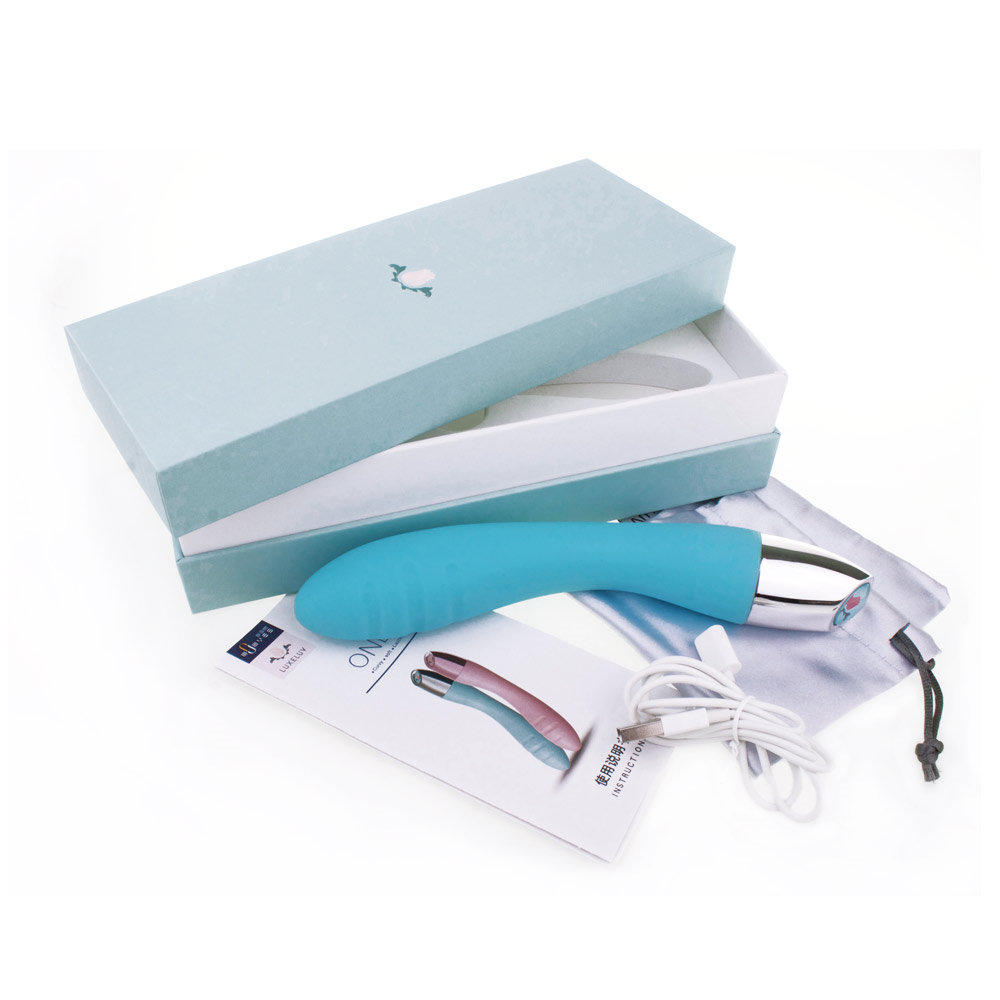 LuxeLuv Only V - Vibrador Recarregável com 10 Modos de Vibração - 18,5 x 3,2 cm | Cor: Azul Claro - 7