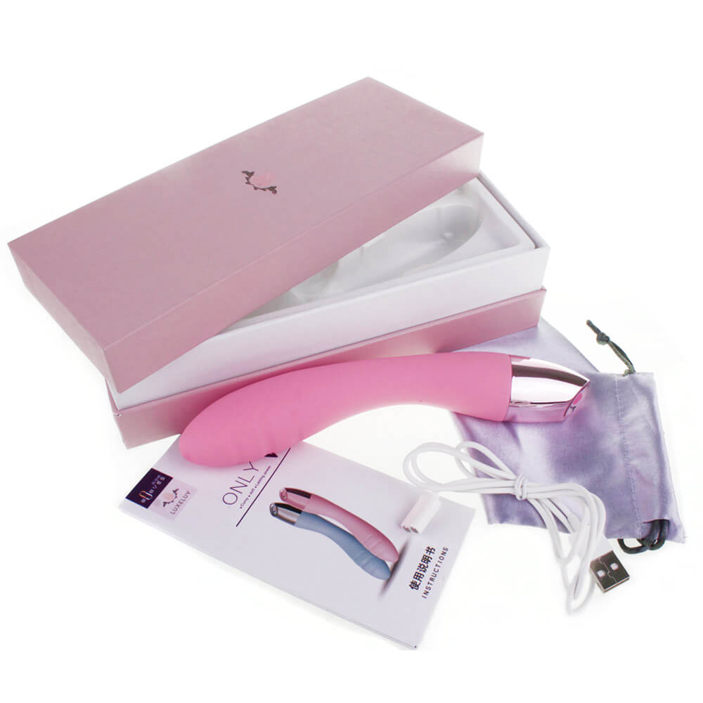 LuxeLuv Only V - Vibrador Recarregável com 10 Modos de Vibração - 18,5 x 3,2 cm | Cor: Rosa Claro - 7