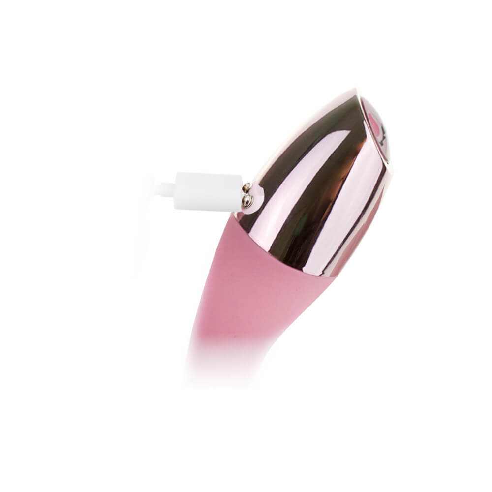 LuxeLuv Only V - Vibrador Recarregável com 10 Modos de Vibração - 18,5 x 3,2 cm | Cor: Rosa Claro - 6