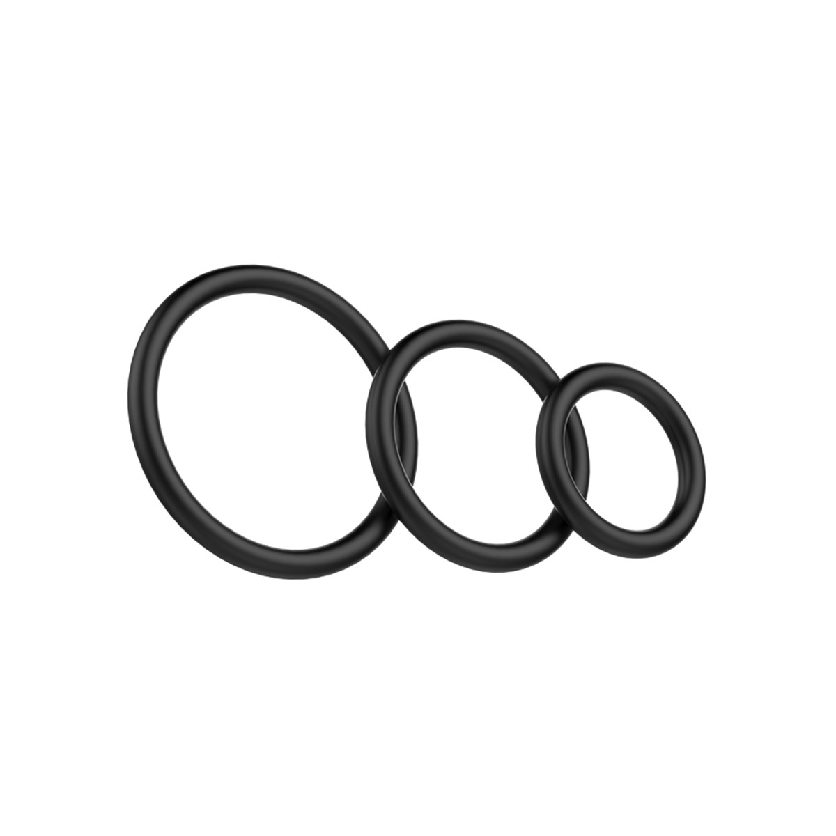 Kit com 3 Anéis para Pênis e Testículos - Lybaile Cock & Ball Rings Rubber Set - 3