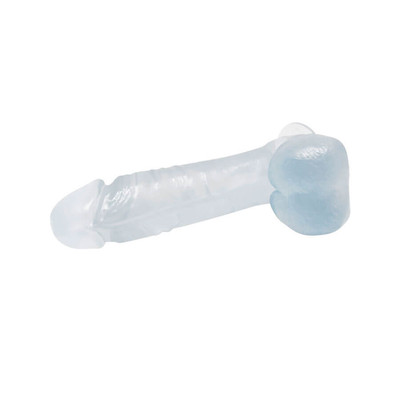 Foto 4 do produto Prótese de Pênis Realístico Transparente em PVC com Escroto e Ventosa - Lybaile Dong | 14 x 4 cm