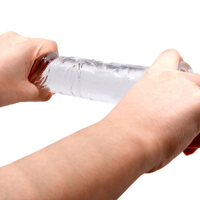 Foto 6 do produto Prótese de Pênis Realístico Transparente em PVC com Escroto e Ventosa - Lybaile Dong | 14 x 4 cm