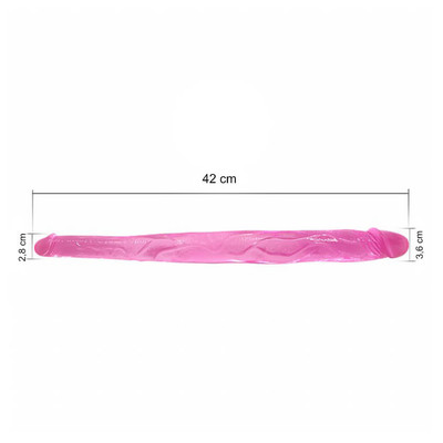 Foto 8 do produto Prótese Dupla em Formato de Pênis Realístico com Glandes e Veias em Jelly - Lybaile Double Dones | Disponível em 2 Cores
