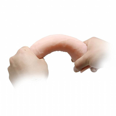 Foto 6 do produto Lybaile - Prótese em Formato de Pênis Cyberskin com Vértebra, Texturas e Ventosa - 15,4 x 3,8 cm