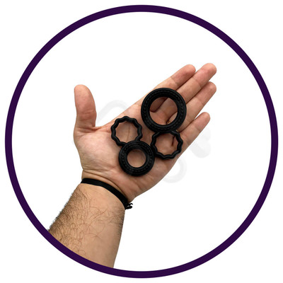 Kit com 2 Anéis Peniano Duplo em Diferentes Tamanhos com Anel para Escroto | Lybaile Ring