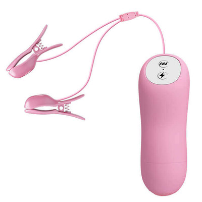 Foto 4 do produto Lybaile Romantic Wave - Grampos Para Mamilos com Estimulações Elétricas, Controle Remoto com Fio, 7 Modos de Vibrações e 3 Intensidades de Choques  | Cor: Rosa