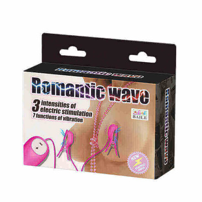 Lybaile Romantic Wave - Grampos Para Mamilos com Estimulações Elétricas, Controle Remoto com Fio, 7 Modos de Vibrações e 3 Intensidades de Choques  | Cor: Pink