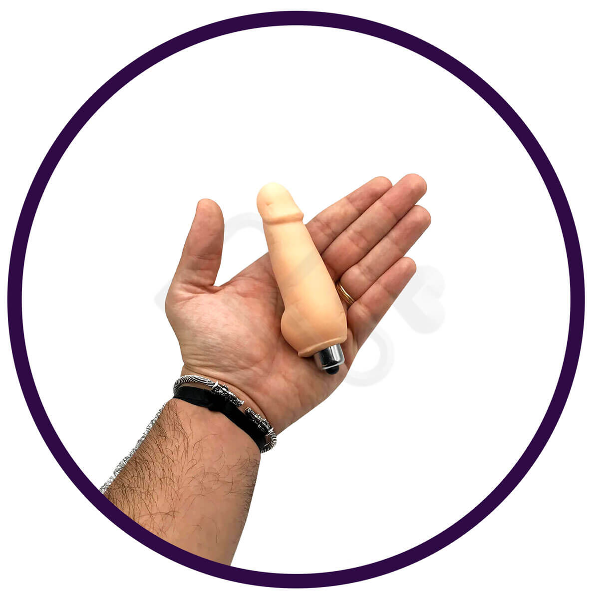 Lybaile Super Mini Mavournin - Mini Prótese Peniana em Cyberskin com Vibração Única - 7,5 x 2,9 cm - 7