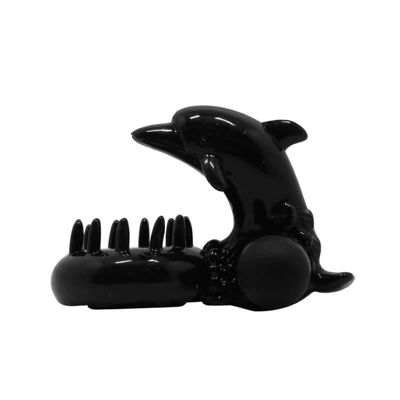 Lybaile Sweet Ring - Anel Peniano em Silicone com Vibração Única e Textura Anelar no Formato de Golfinho - 2