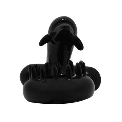 Foto 5 do produto Lybaile Sweet Ring - Anel Peniano em Silicone com Vibração Única e Textura Anelar no Formato de Golfinho