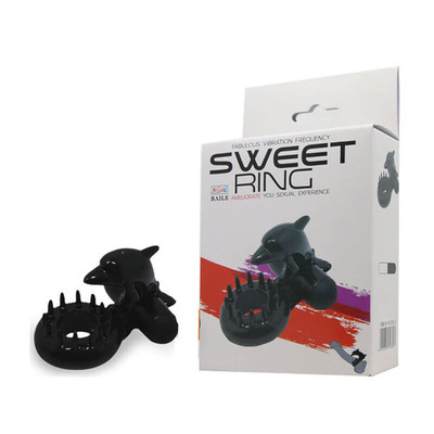 Foto 1 do produto Lybaile Sweet Ring - Anel Peniano em Silicone com Vibração Única e Textura Anelar no Formato de Golfinho