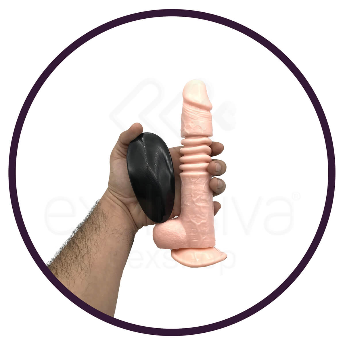 LyBaile Thunder Up - Prótese Peniana com Vibração em Multivelocidade e Movimento Vai e Vem com Base em Ventosa -17 x 4,1 cm - 5