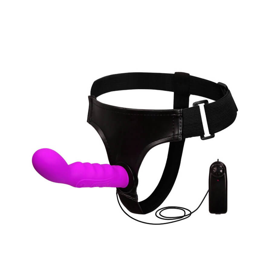 LyBaile Ultra Harness - Cinta Ajustável com Vibrador Multivelocidade em Silicone Soft Touch - 14,4 x 3,8 cm - 2