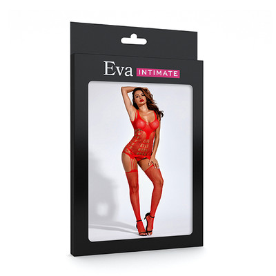 Foto 2 do produto Macacão em Malha Arrastão com Decote em U e Recorte de Cinta Liga - Eva Intimate | Tamanho Único