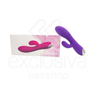 Foto 1 do produto Macaria - Vibrador Recarregável em Silicone Soft Touch com Estimulador Clitoriano e 20 Modos de Vibração - 18,5 x 3,5 cm  | Cor: Roxo