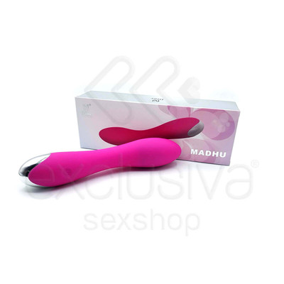 Foto 1 do produto Dibe Madhu - Vibrador Ponto G Recarregável em Silicone Soft Touch com 20 Modos de Vibração - 18,5 x 3,5 cm | Cor: Rosa