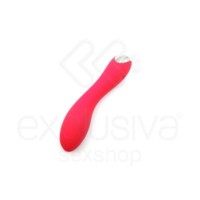 Foto 3 do produto Madhu - Vibrador Ponto G Recarregável em Silicone Soft Touch com 20 Modos de Vibração - 18,5 x 3,5 cm | Cor: Vermelho