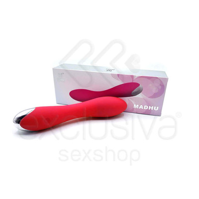 Foto 1 do produto Madhu - Vibrador Ponto G Recarregável em Silicone Soft Touch com 20 Modos de Vibração - 18,5 x 3,5 cm | Cor: Vermelho