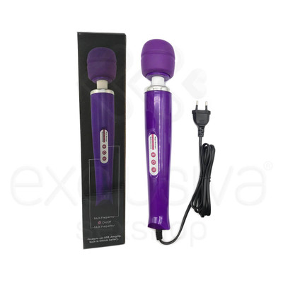 Foto 1 do produto Magic Massager - Massageador Erótico Elétrico com 10 Modos de Vibração e Controle de Intensidade - 31 x 5,6 cm | Cor: Roxo